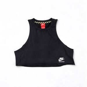 Nike Track & Field Cropped Tank Top Black Neon Trim Women’s XS Crop Athletic